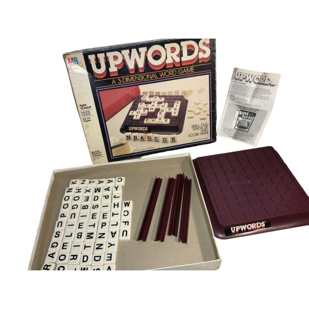 Upwards Board Game 3-D Word Strategy 1983 Milton Bradley Complete